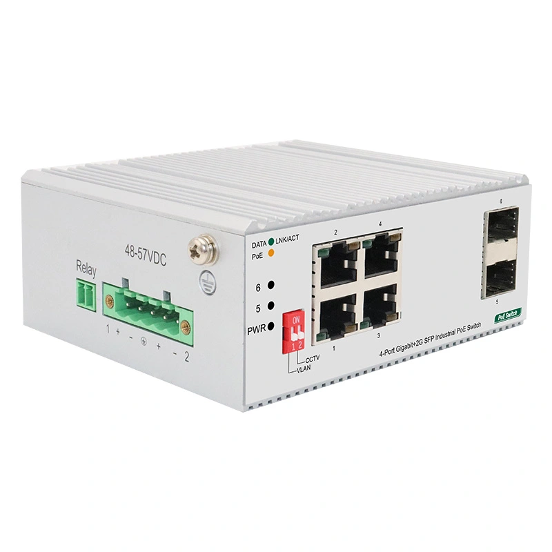 IPSW-G04-1GE1SFP, Industrial Unmanaged 6-port Gigabit PoE Switch